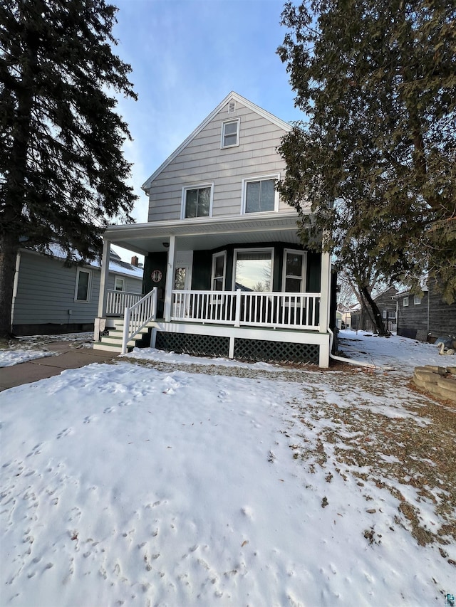 view of front of house featuring covered porch