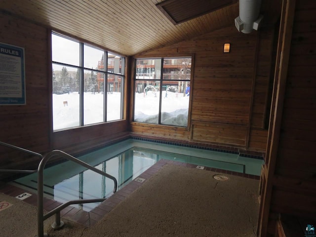 view of snow covered pool