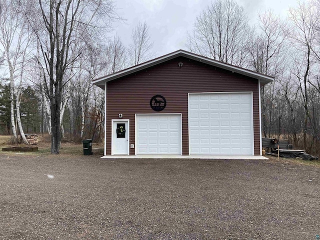 view of garage