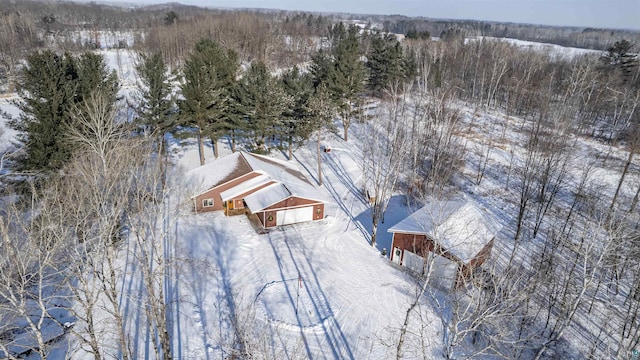 view of snowy aerial view