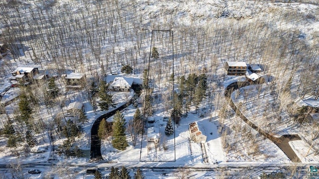 view of snowy aerial view