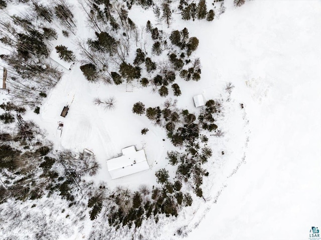 view of snowy aerial view