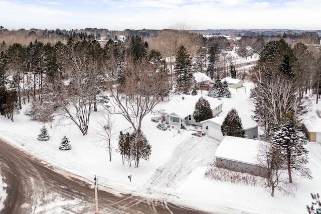 view of snowy aerial view