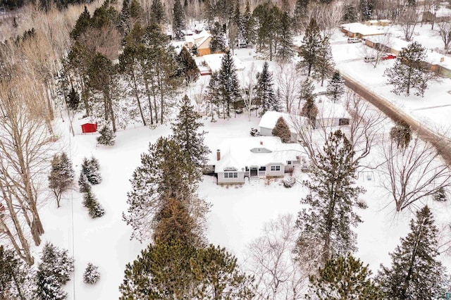 view of snowy aerial view