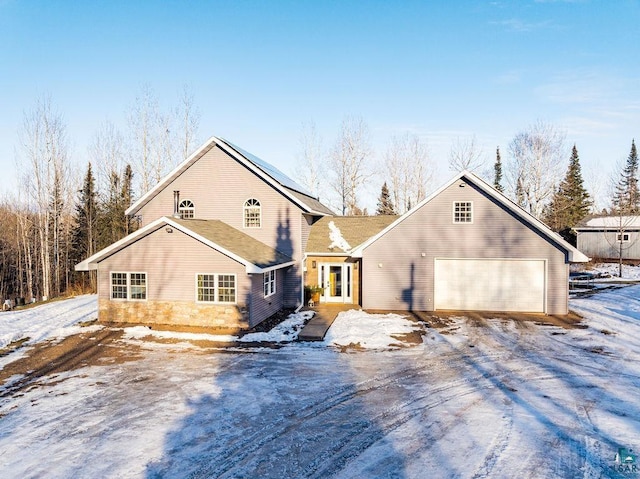 view of front of house with a garage