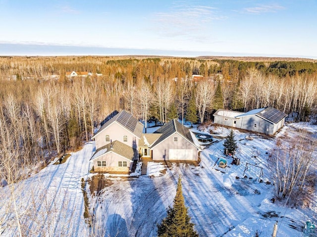 view of snowy aerial view