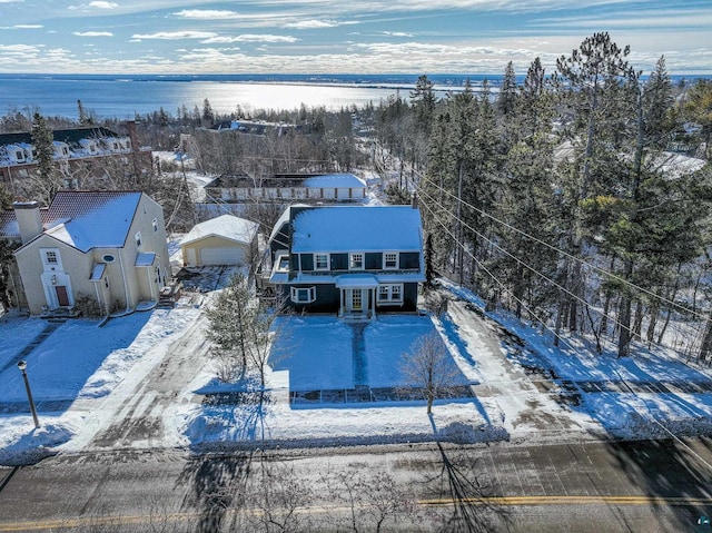 view of snowy aerial view