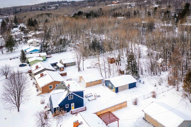 view of snowy aerial view