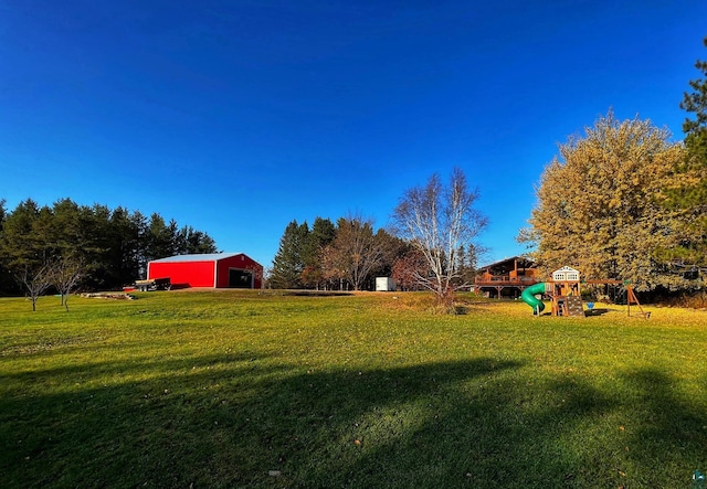 view of yard with a playground