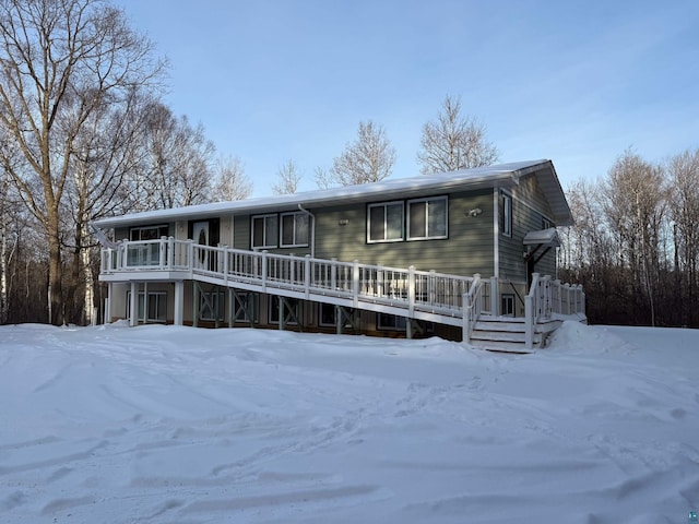 view of front of property featuring a deck