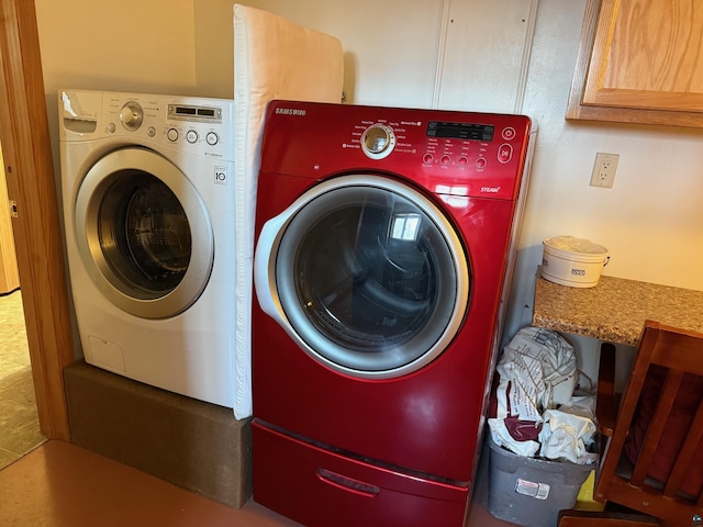 laundry room with washing machine and clothes dryer