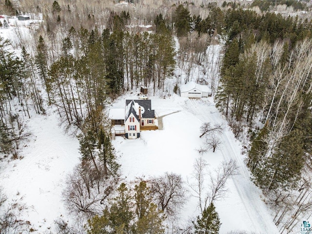 view of snowy aerial view