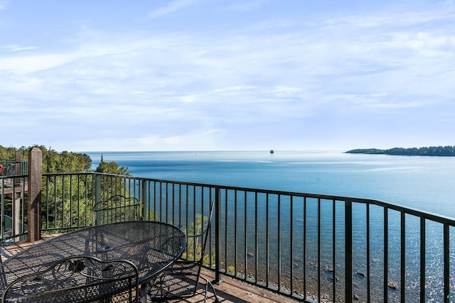 balcony with a water view