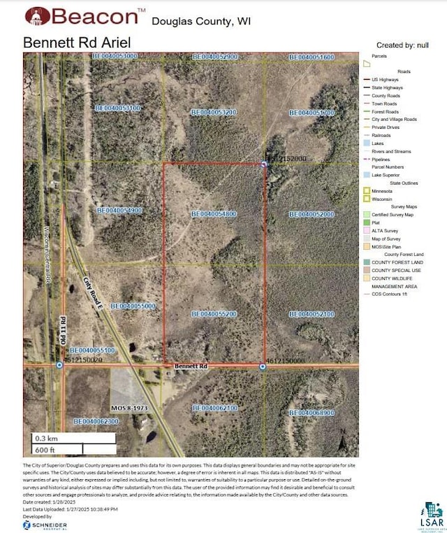 87XX E Bennett Rd, Solon Springs WI, 54873 land for sale