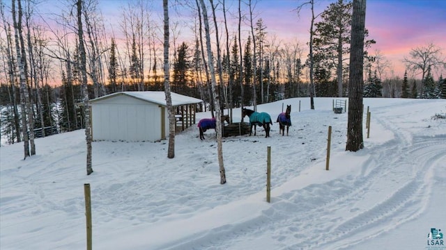 view of snowy yard