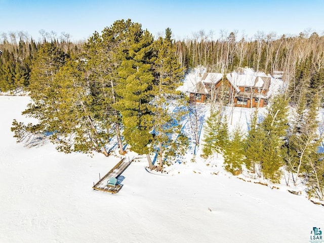 view of snowy aerial view