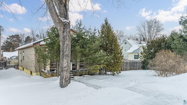 view of snowy exterior