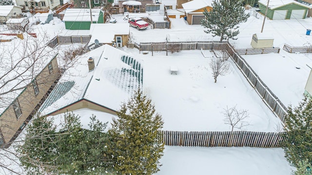 view of snowy aerial view