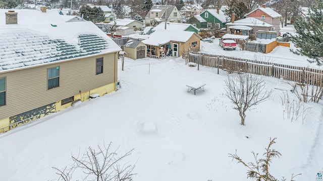 view of snowy aerial view