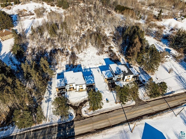 view of snowy aerial view