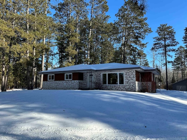 view of single story home