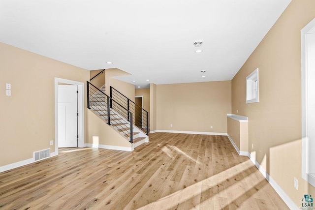 empty room featuring light wood-type flooring