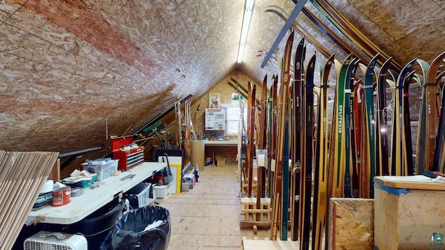 view of unfinished attic