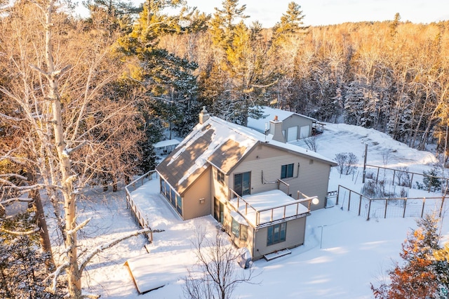 view of snowy aerial view