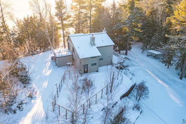 view of snowy aerial view