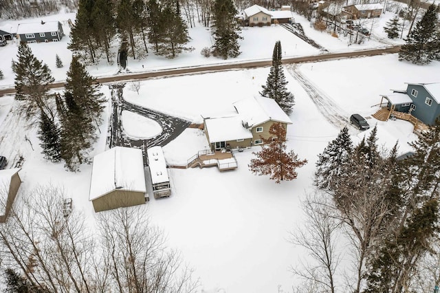 view of snowy aerial view