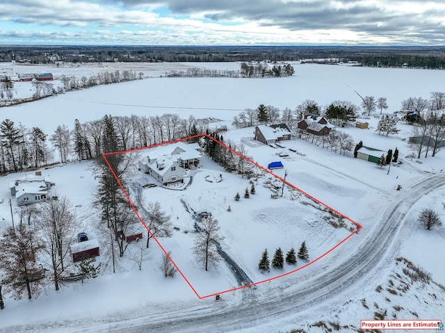 view of snowy aerial view