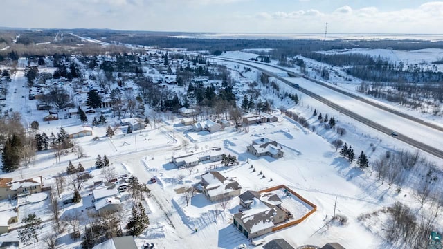 view of snowy aerial view