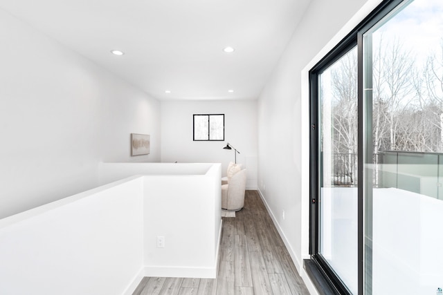 bathroom with wood-type flooring