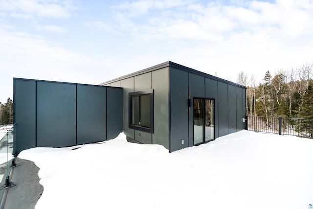 view of snow covered structure