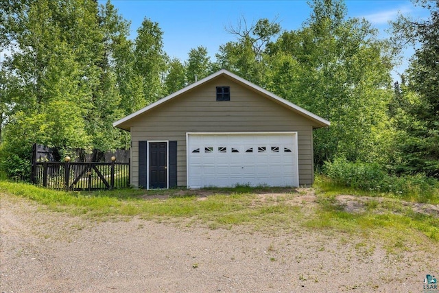 view of garage