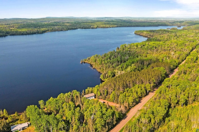 1480 Devil Track Rd, Grand Marais, MN 55604 - bird's eye view of a heavily wooded area and a nearby body of water