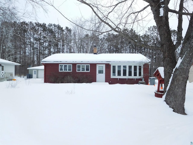 view of single story home