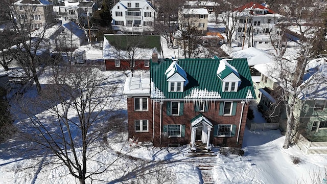 view of snowy aerial view