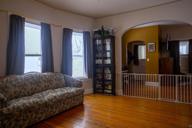 living room featuring hardwood / wood-style floors