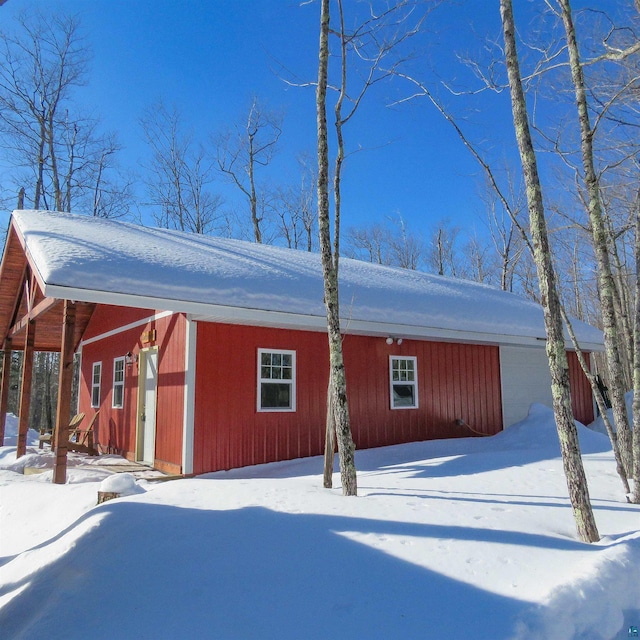 view of snow covered structure