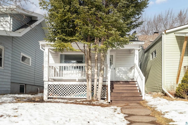 exterior space with a porch