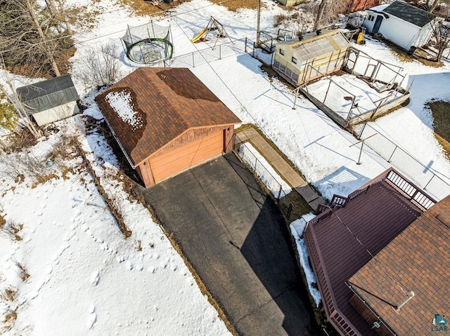 view of snowy aerial view