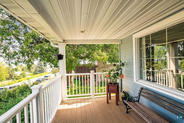 wooden deck with a porch