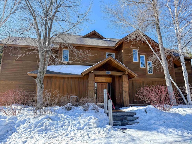 view of front of property featuring board and batten siding