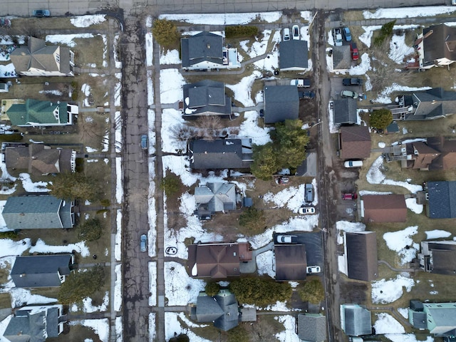 birds eye view of property with a residential view