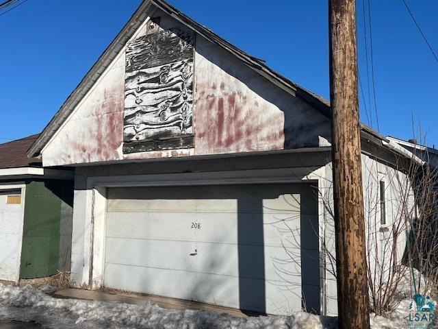 view of garage