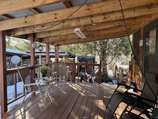 view of wooden deck