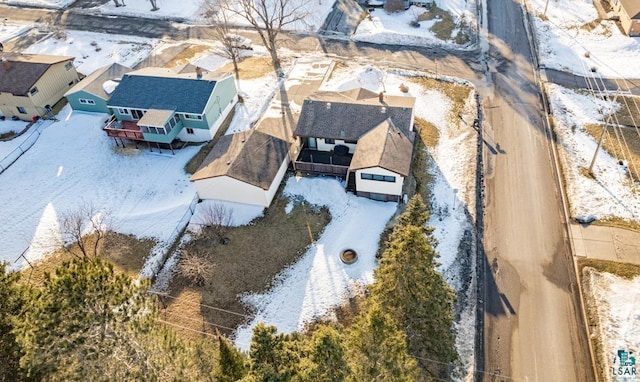 view of snowy aerial view