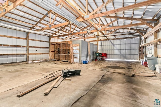 garage featuring metal wall