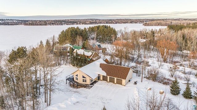 view of snowy aerial view